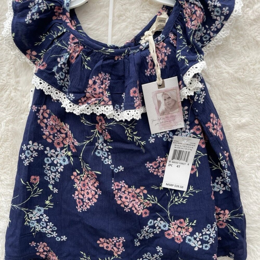 SALE! NEW Jessica Simpson Sleeveless Lace Blue Top & Pants 2 Pc Set Size 4T NWT